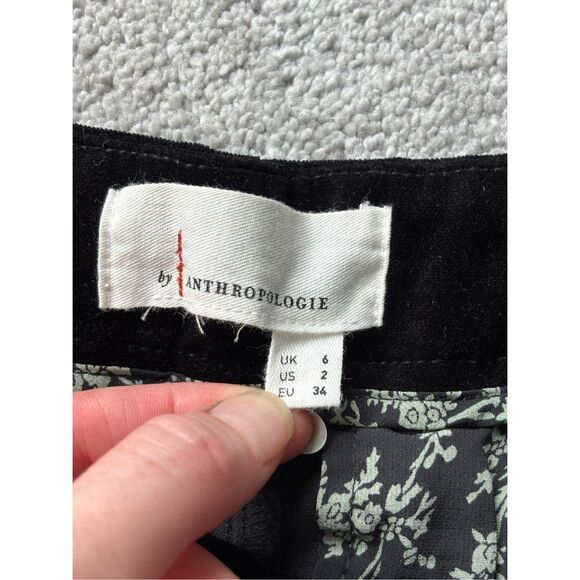NWOT Anthropologie Velvet Flare Pants, black $150 Sz2, G12 - Picture 6 of 11